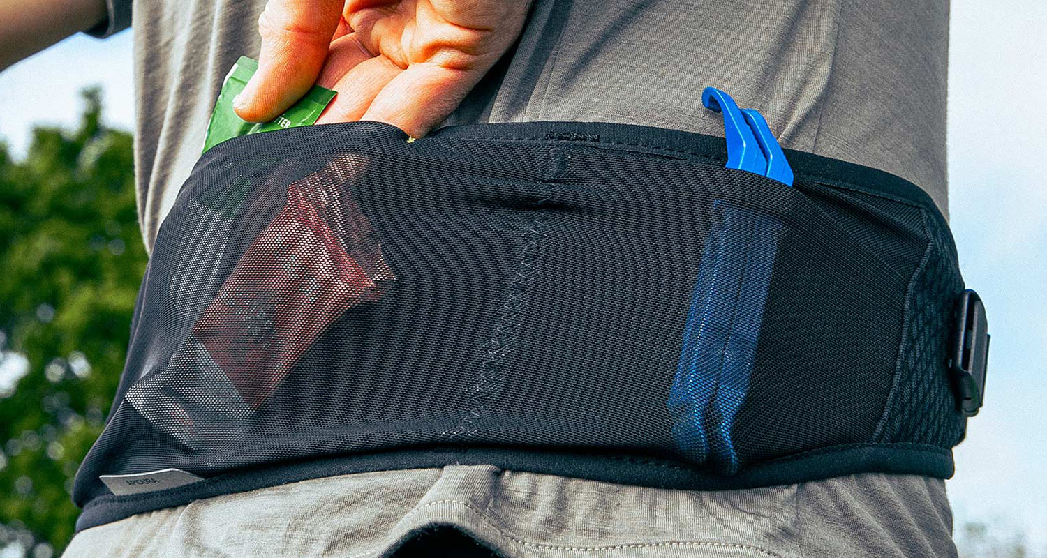 Apidura Expedition Waist Belt add-on jersey pockets, minimalist hip pack, loaded