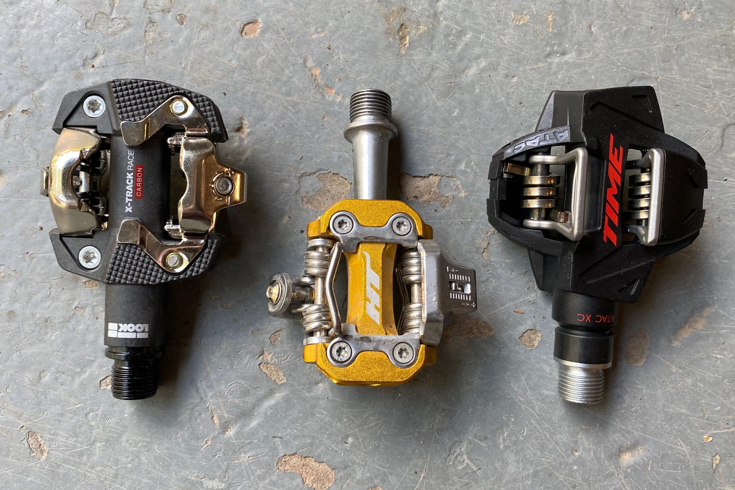 Examples of mountain bike pedals for cross-country riding